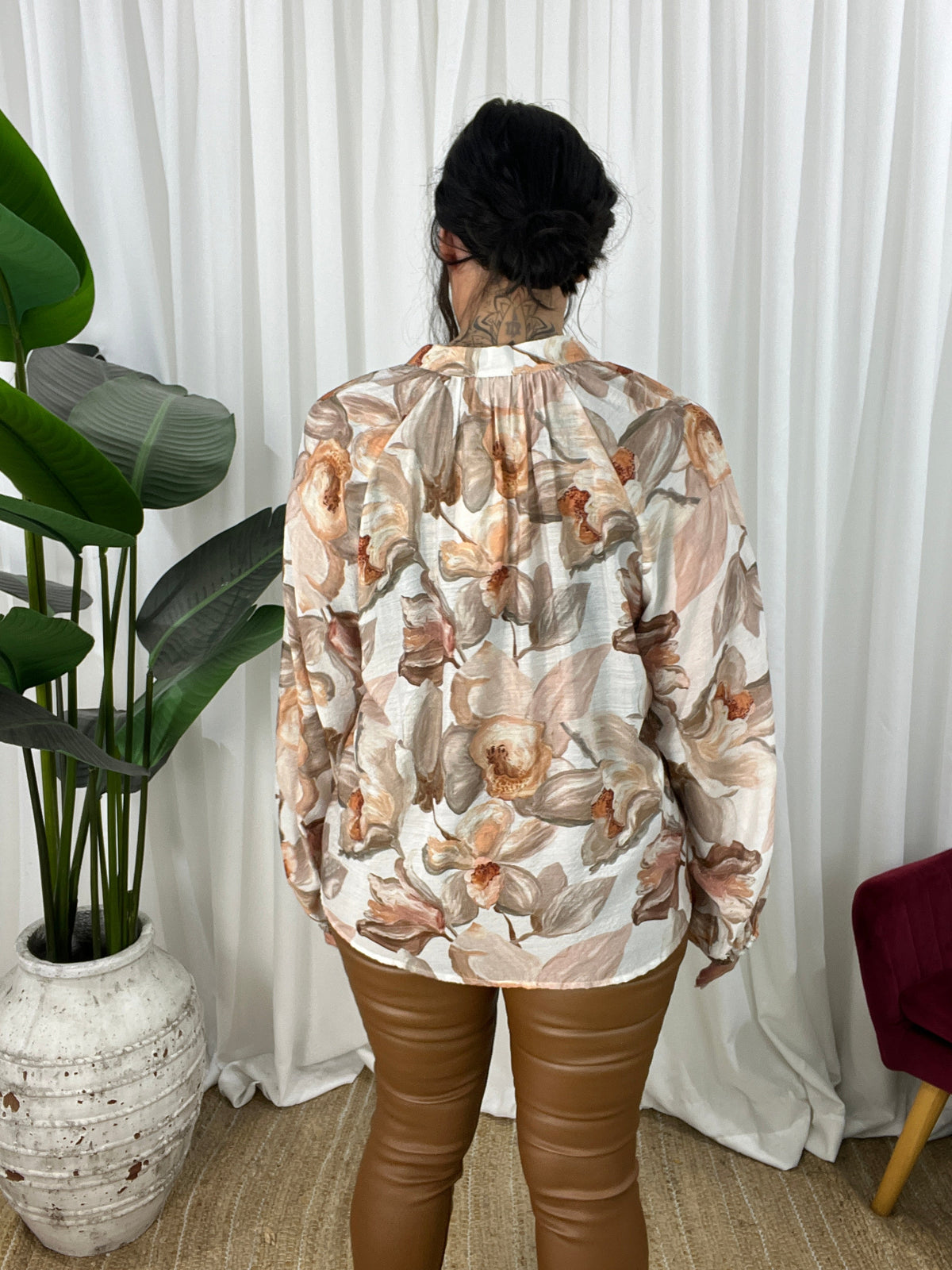 Joy Floral Blouse -White