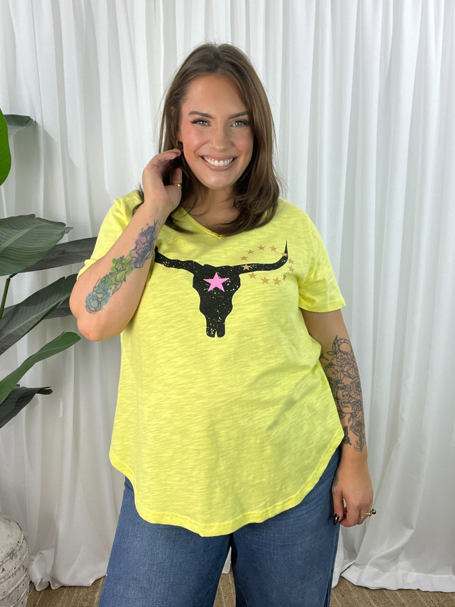 Avalon Steer Tee- Citrus (EOFY SALE)