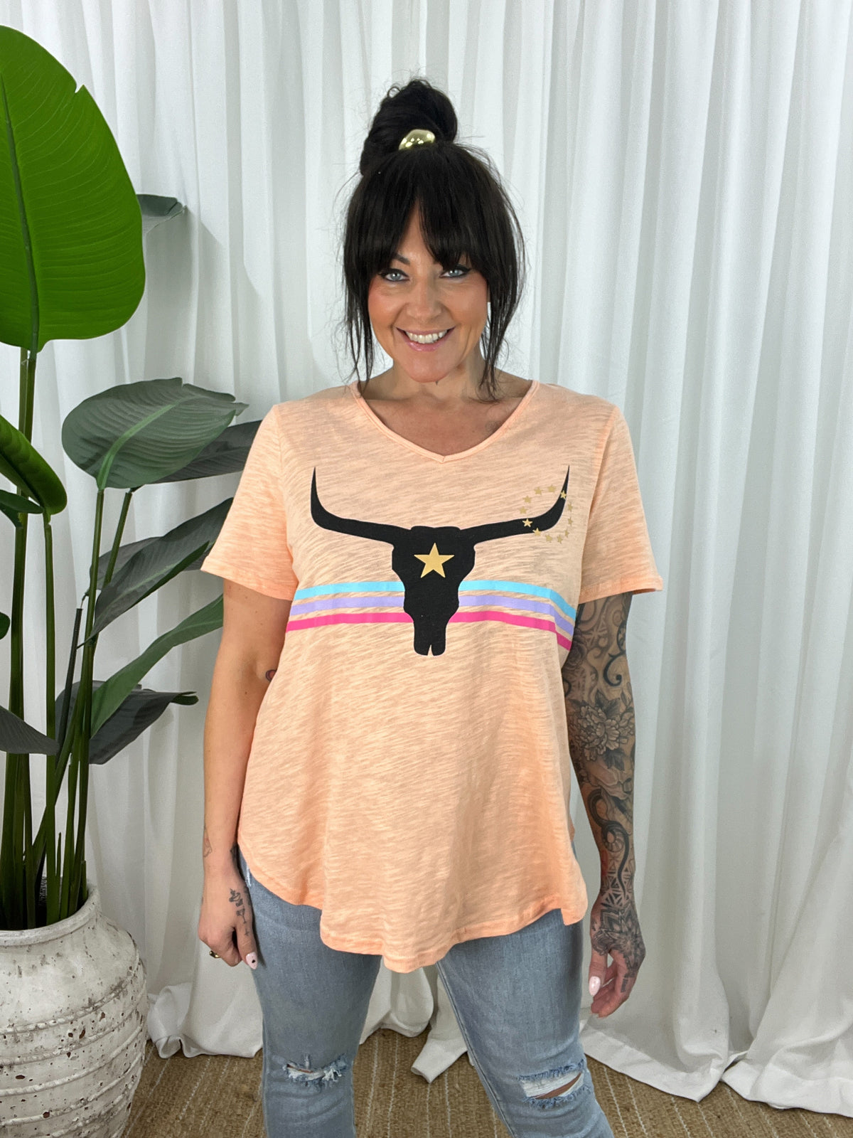 Harlie Steer Tee- Melon (EOFY SALE)