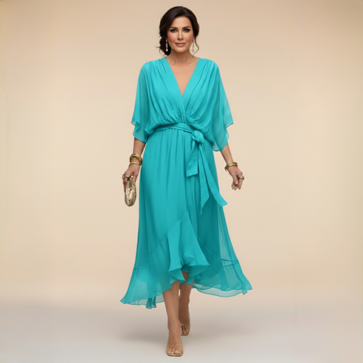Monica™ | Elegant V-Neck Dress