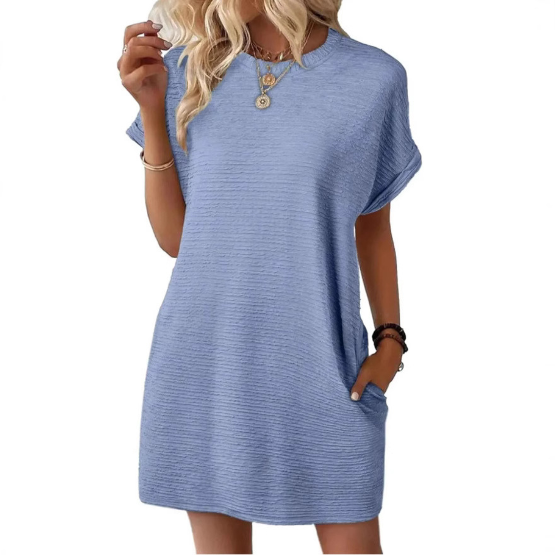 Tara | Women's Oversized T-Shirt Mini Dress Short Sleeve Pockets