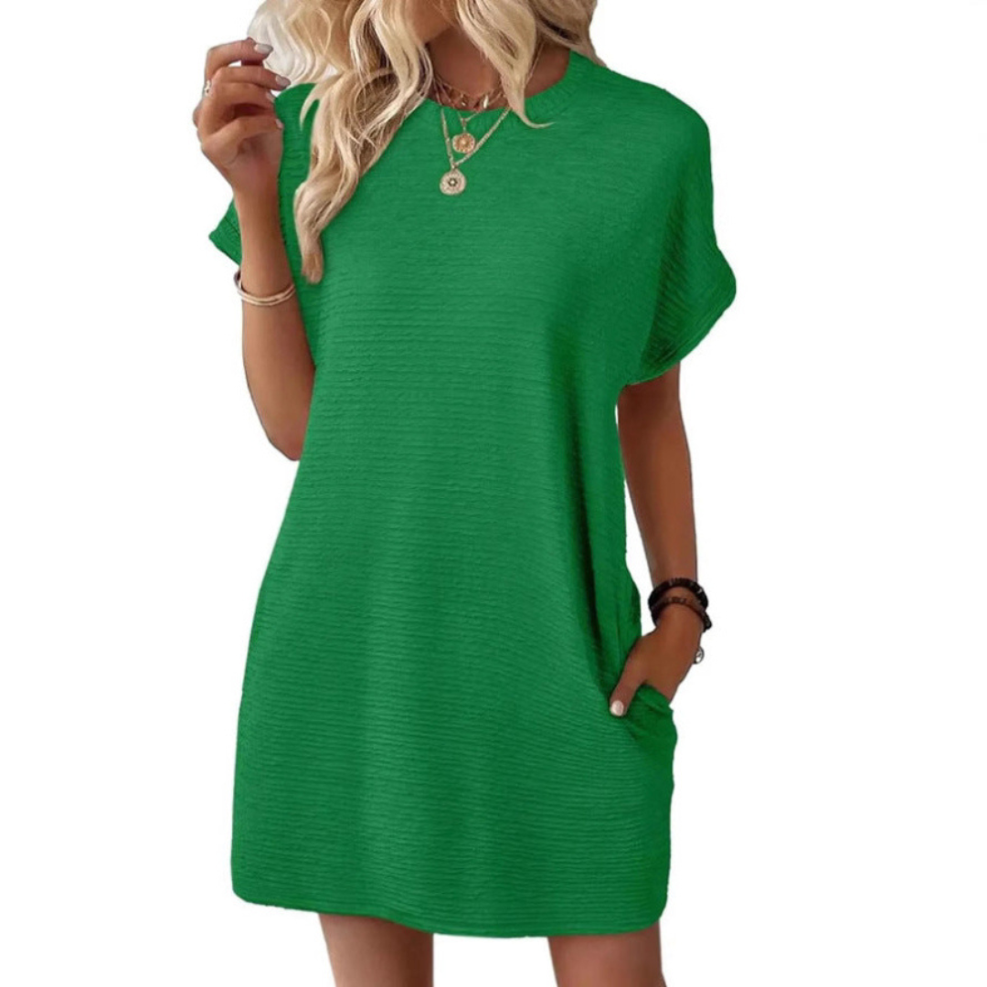 Tara | Women's Oversized T-Shirt Mini Dress Short Sleeve Pockets