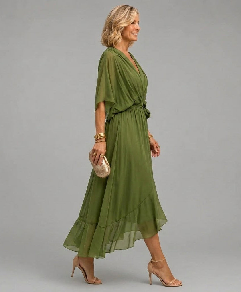 Monica™ | Elegant V-Neck Dress
