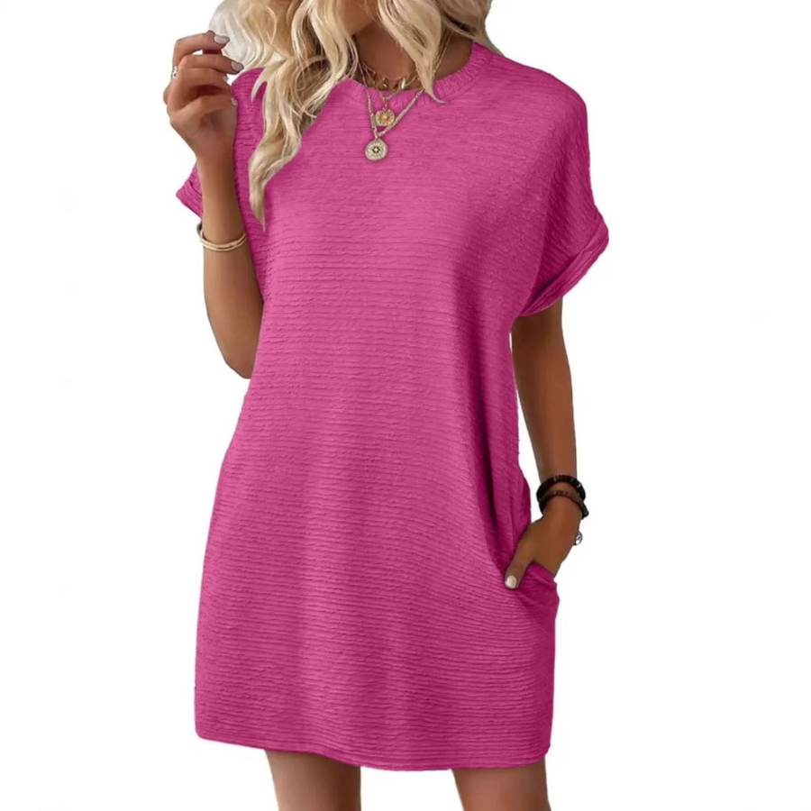 Tara | Women's Oversized T-Shirt Mini Dress Short Sleeve Pockets