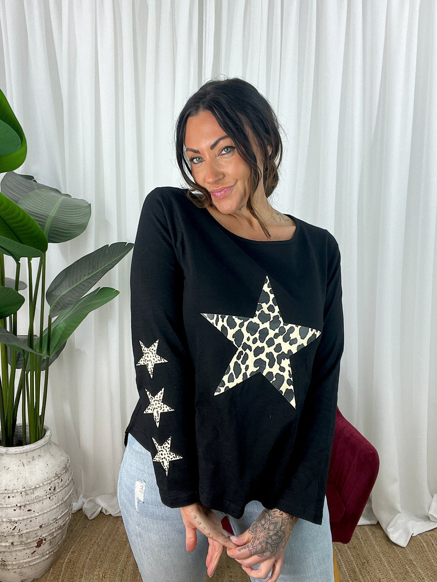 Leopard Star Long Sleeve Tee (EOFY SALE)