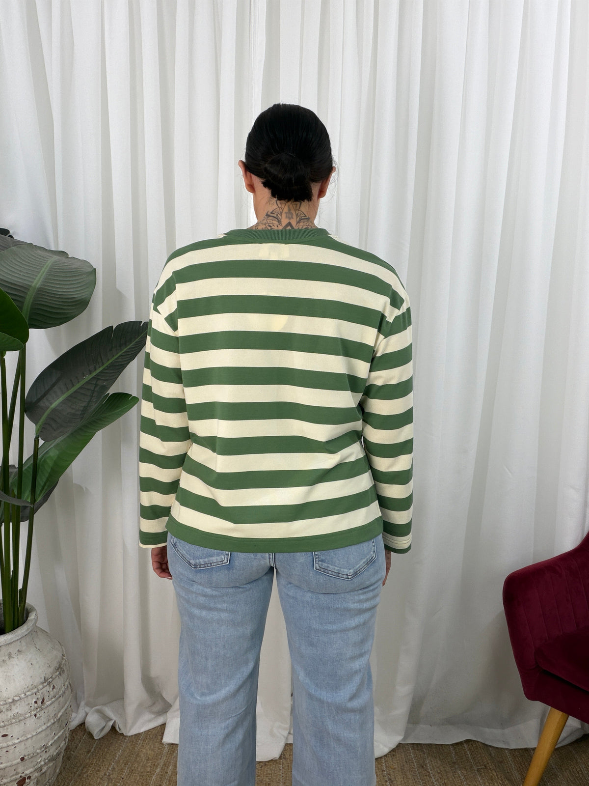 Raven Long Sleeve Top- Sage/Beige