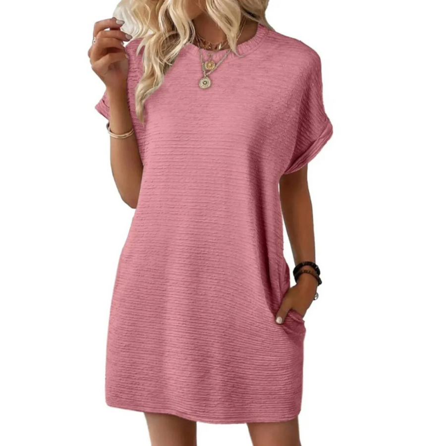 Tara | Women's Oversized T-Shirt Mini Dress Short Sleeve Pockets