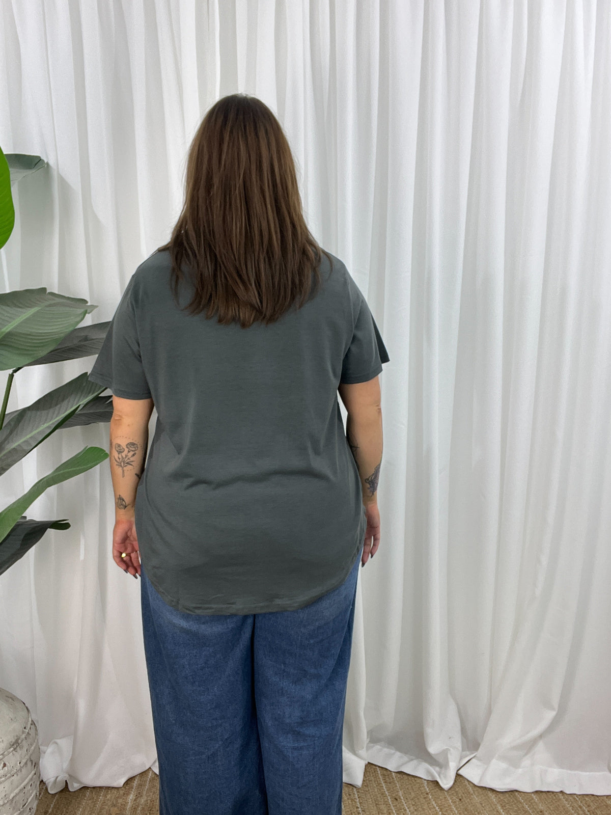 Jordy Leopard Steer Tee- Steel