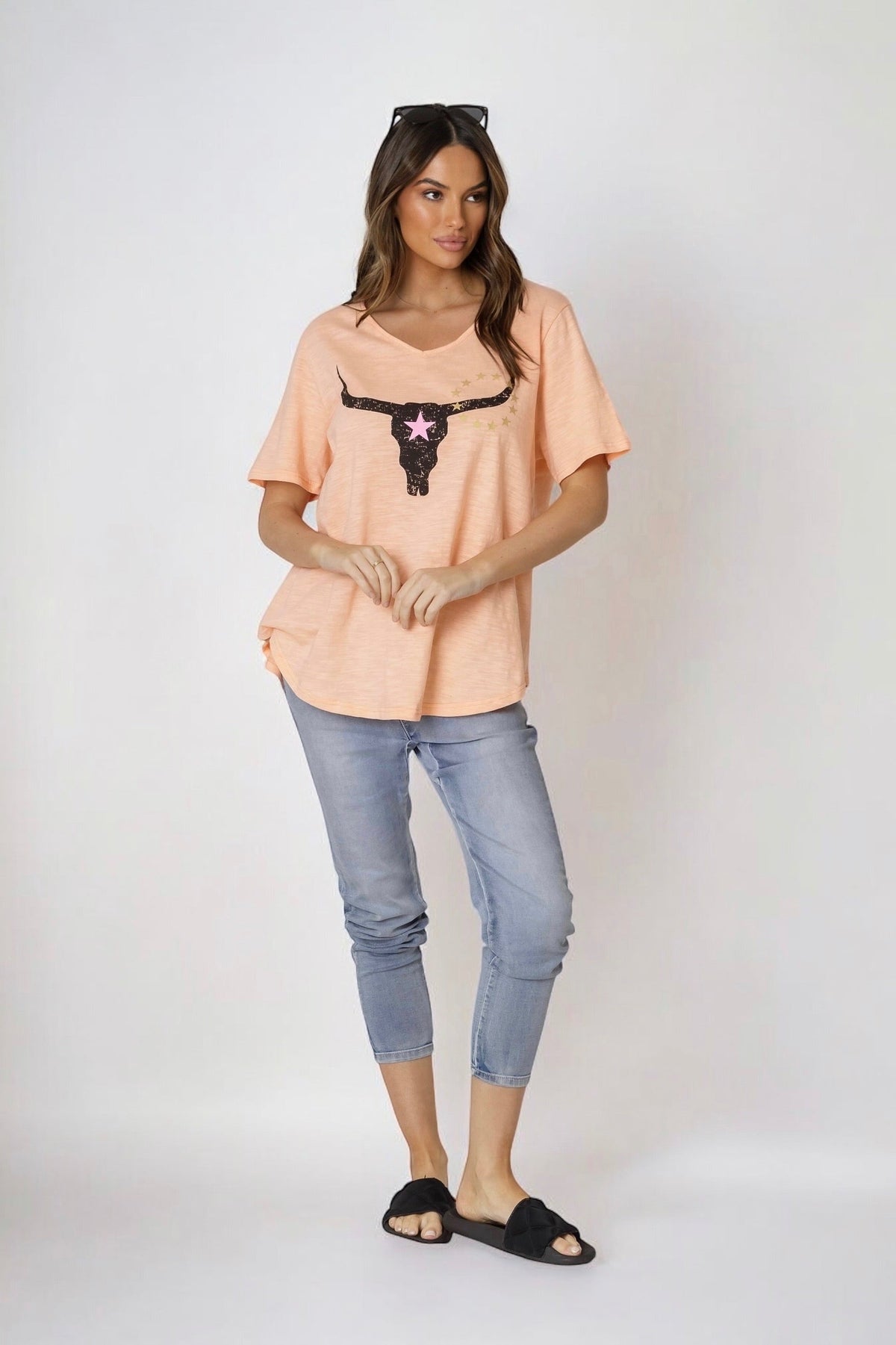 Avalon Steer Tee- Melon  (EOFY SALE)