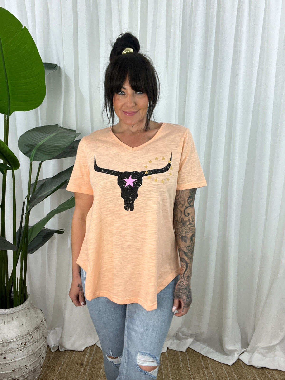 Avalon Steer Tee- Melon  (EOFY SALE)
