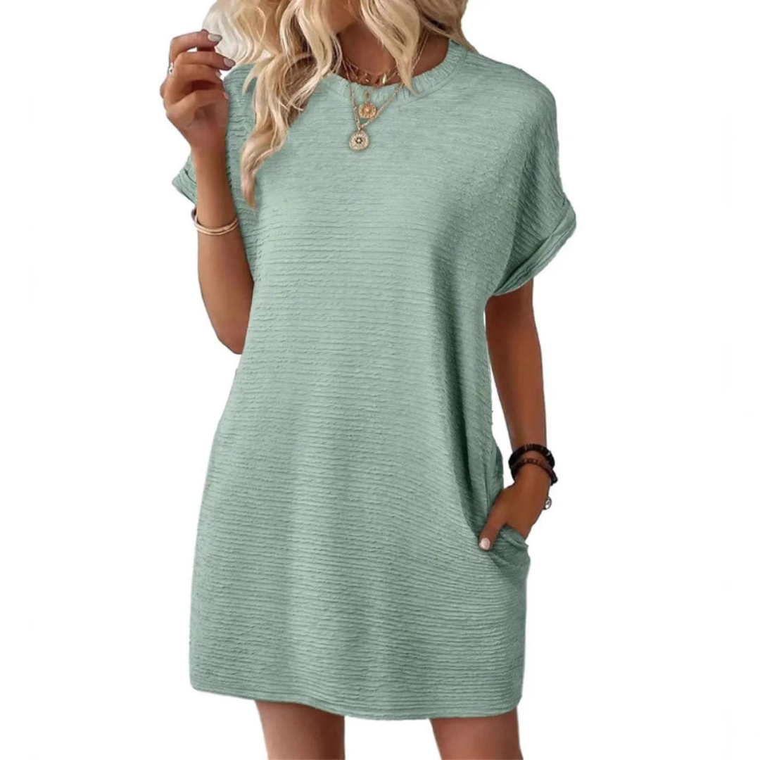 Tara | Women's Oversized T-Shirt Mini Dress Short Sleeve Pockets