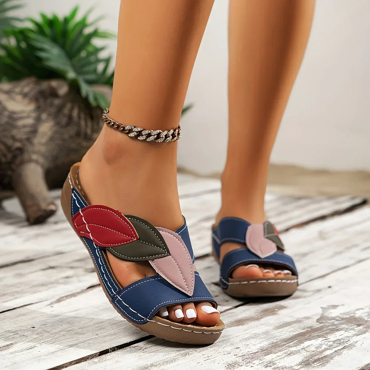 Petra | Women's Slip-On Wedge Sandals Open Toe Comfort