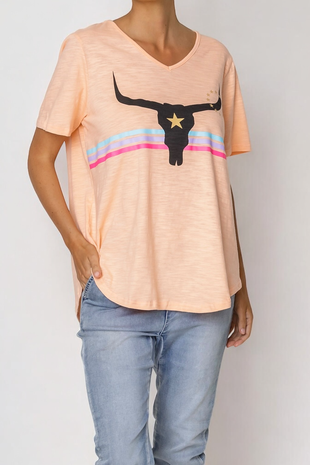 Harlie Steer Tee- Melon (EOFY SALE)