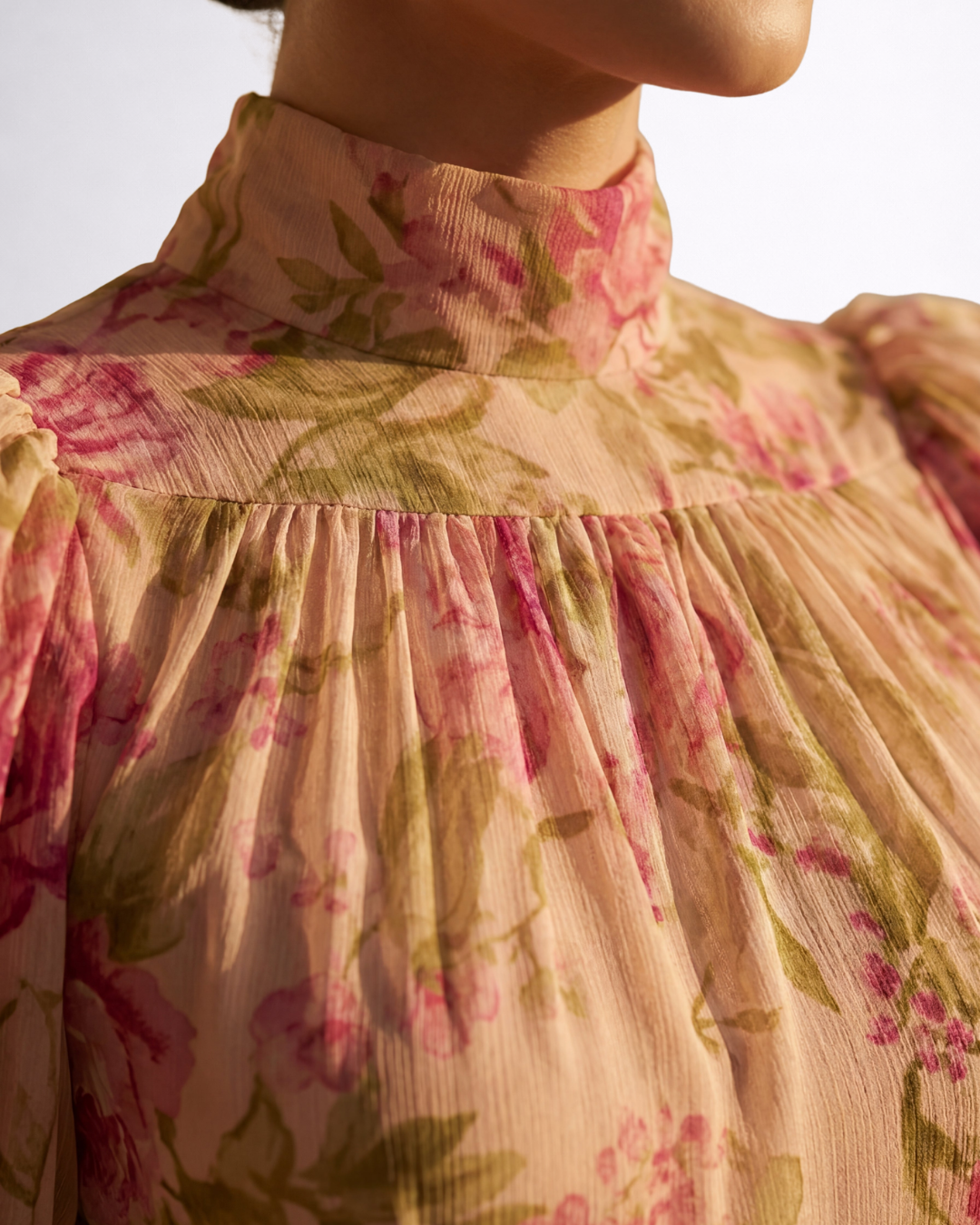 Rose | Long Floral Chiffon Dress