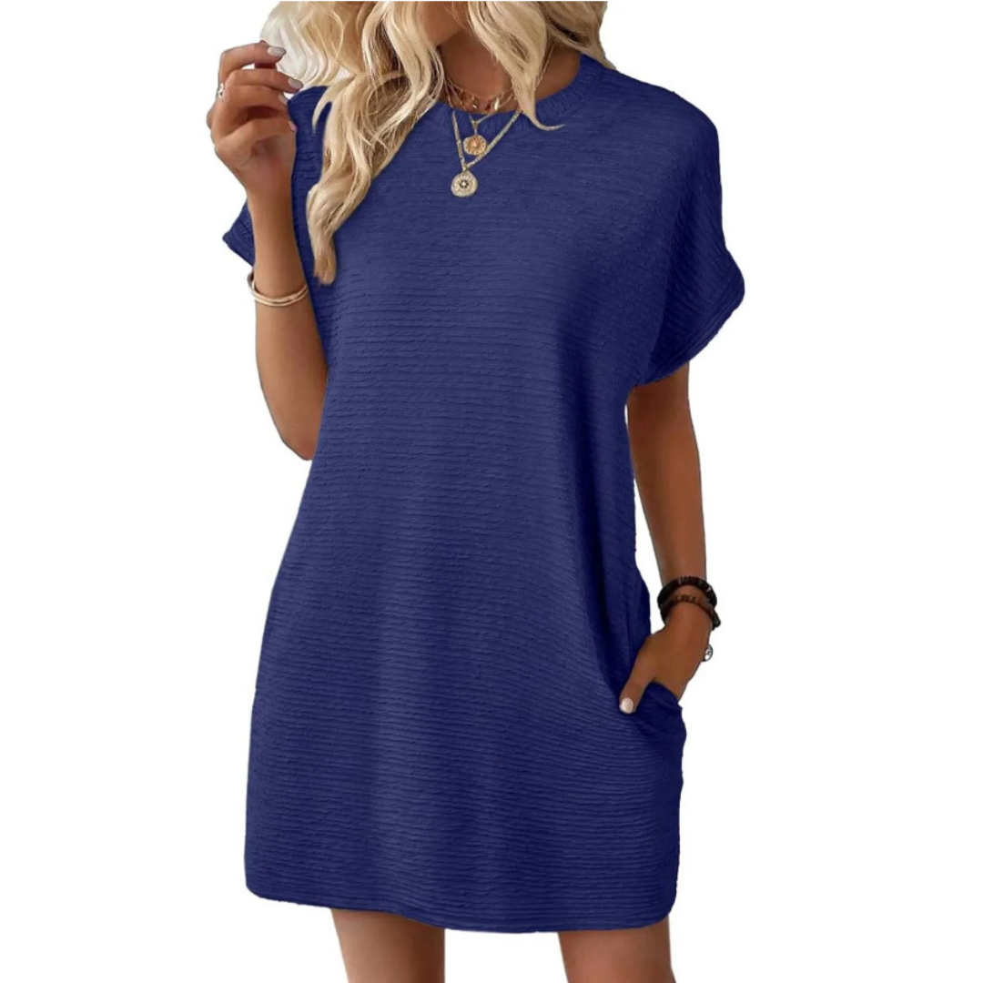 Tara | Women's Oversized T-Shirt Mini Dress Short Sleeve Pockets