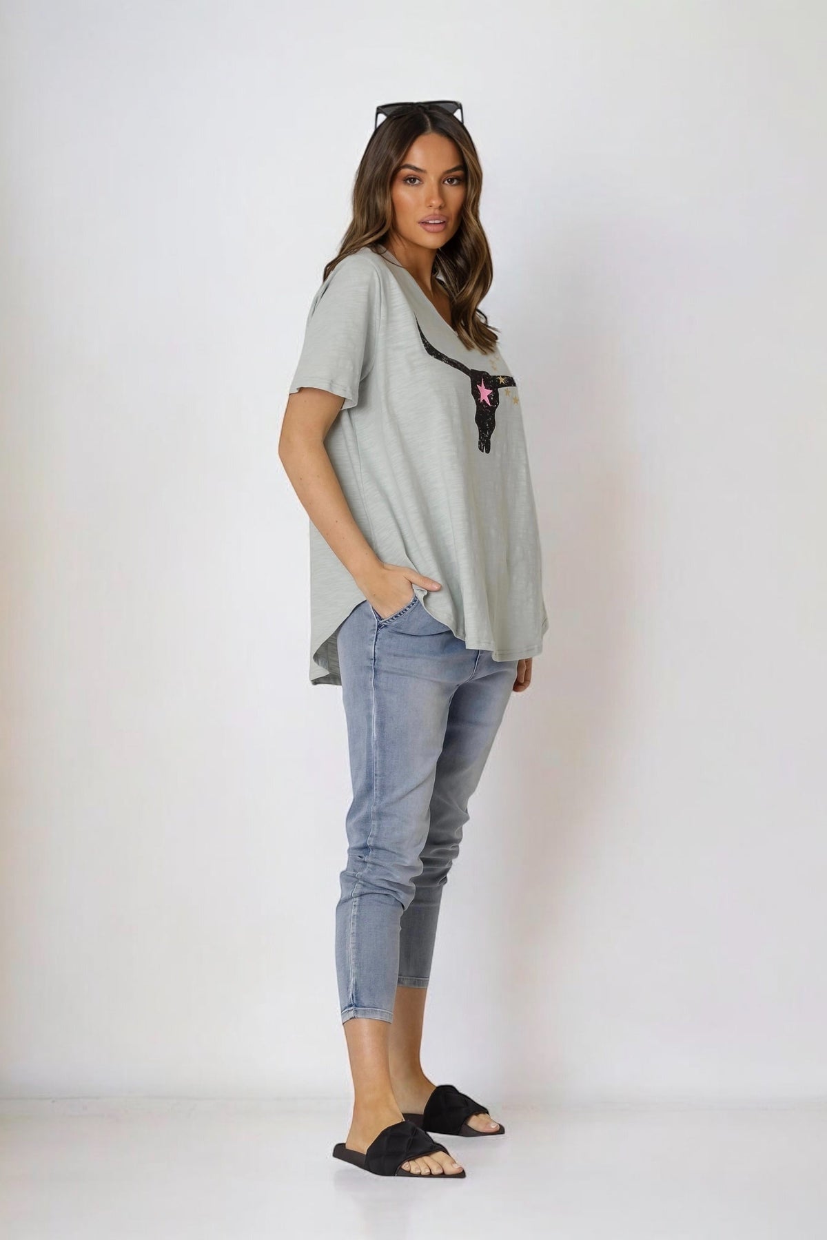 Avalon Steer Tee- Chalk  (EOFY SALE)