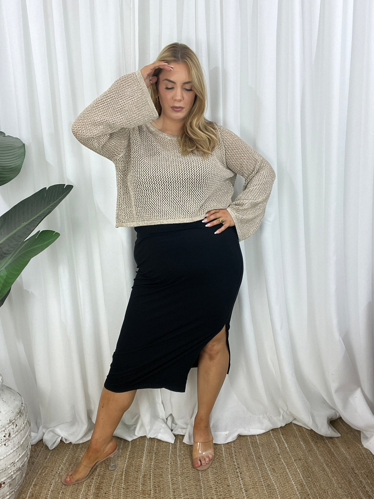 Zola Crochet Crop Top - Light Mocha