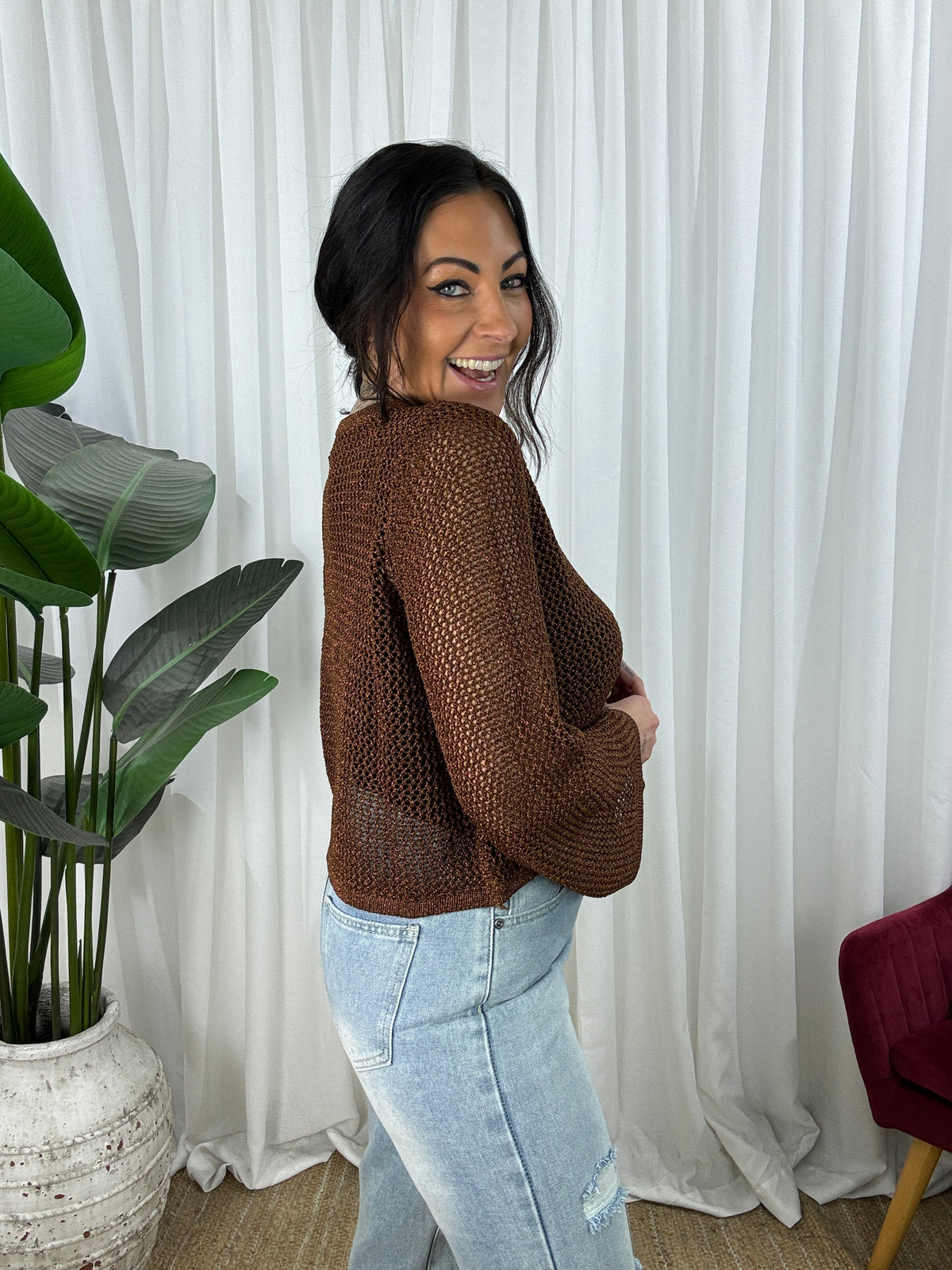 Zola Crochet Crop Top - Bronze