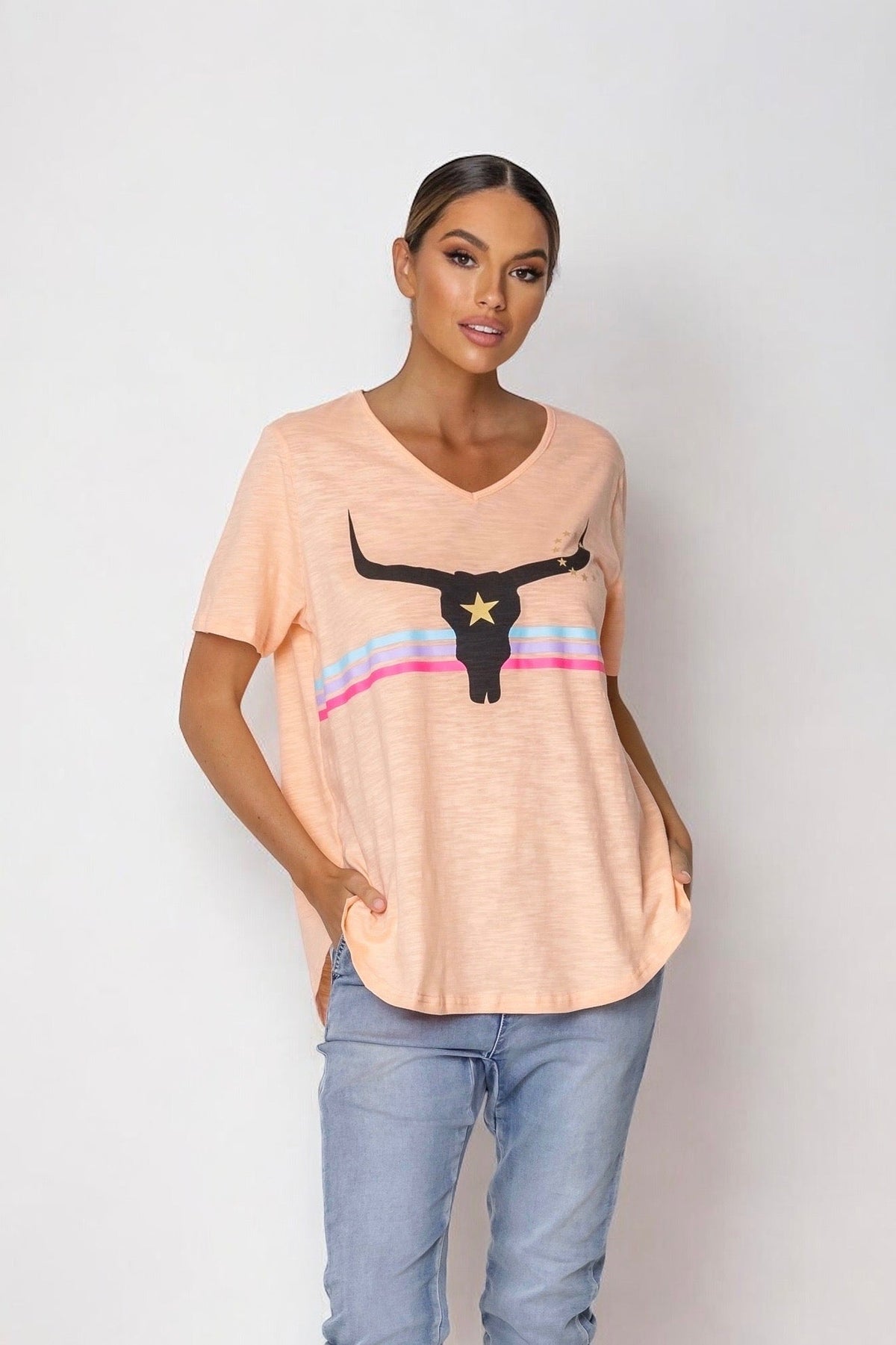 Harlie Steer Tee- Melon (EOFY SALE)