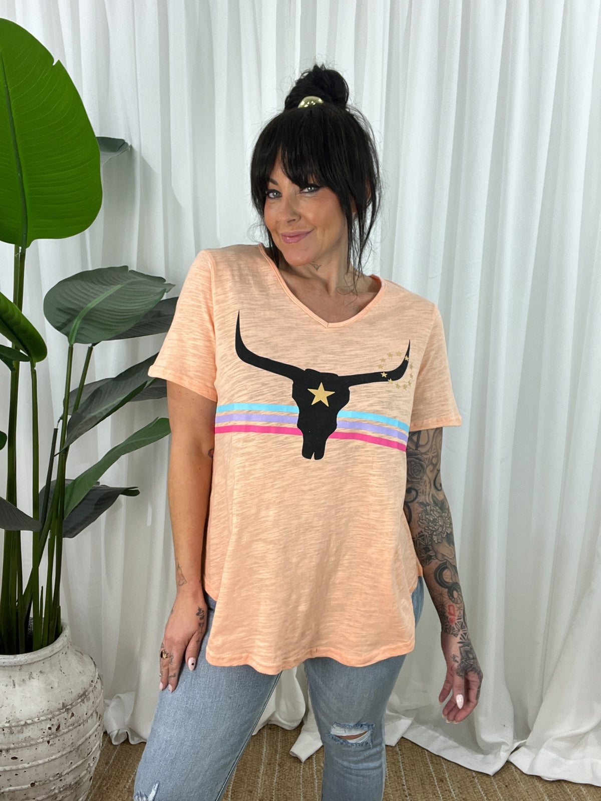 Harlie Steer Tee- Melon (EOFY SALE)