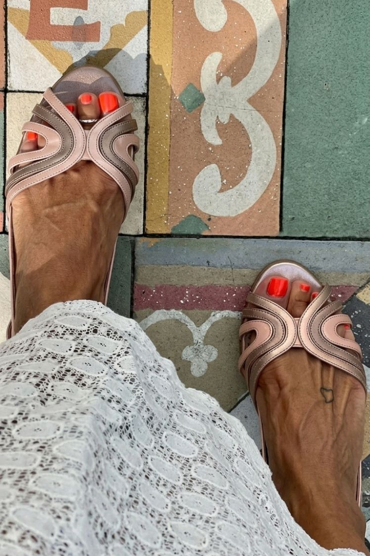 Colorblock Patchwork Hollow Out Peep Toe Purple Sandals