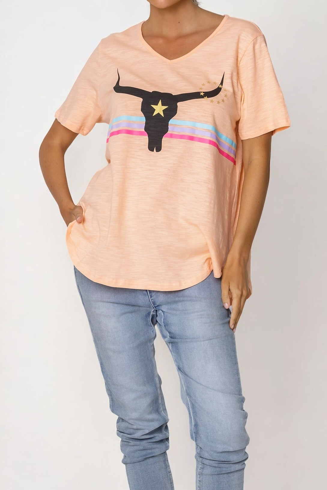 Harlie Steer Tee- Melon (EOFY SALE)
