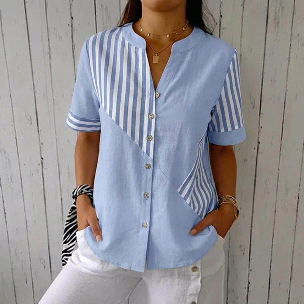 Jenny™ - Striped Linen-cotton Summer Top