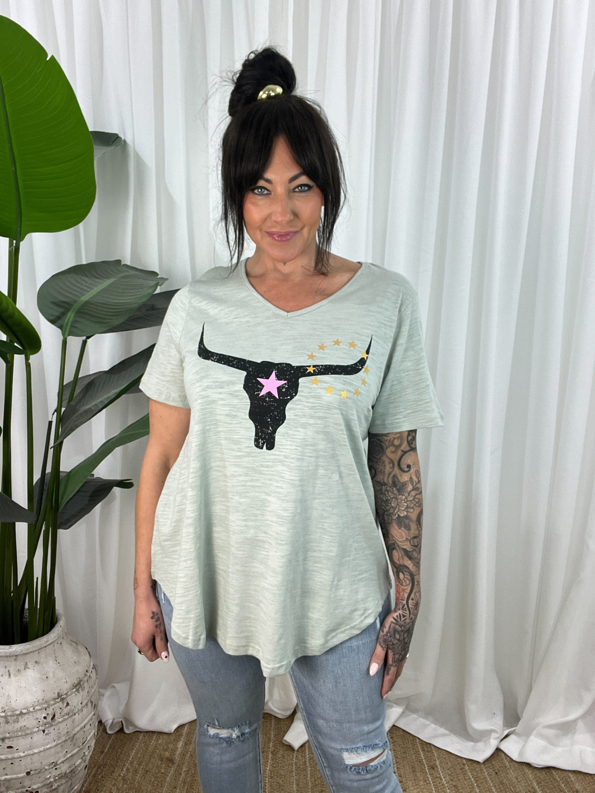 Avalon Steer Tee- Chalk  (EOFY SALE)