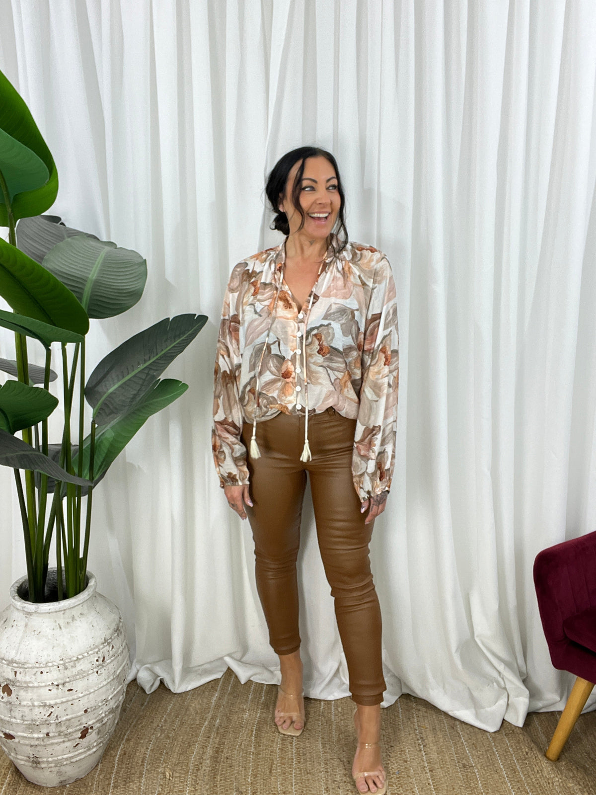 Joy Floral Blouse -White