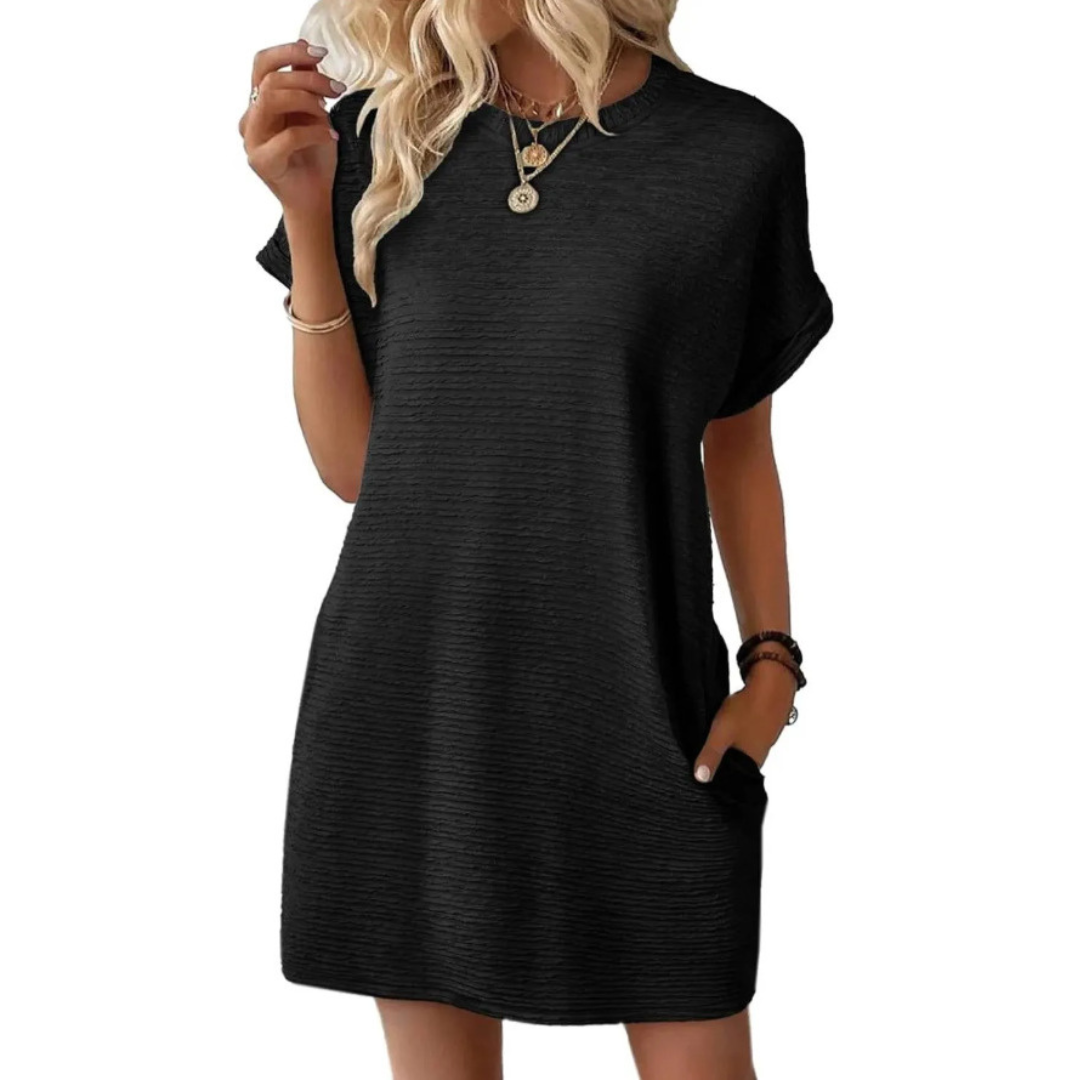 Tara | Women's Oversized T-Shirt Mini Dress Short Sleeve Pockets