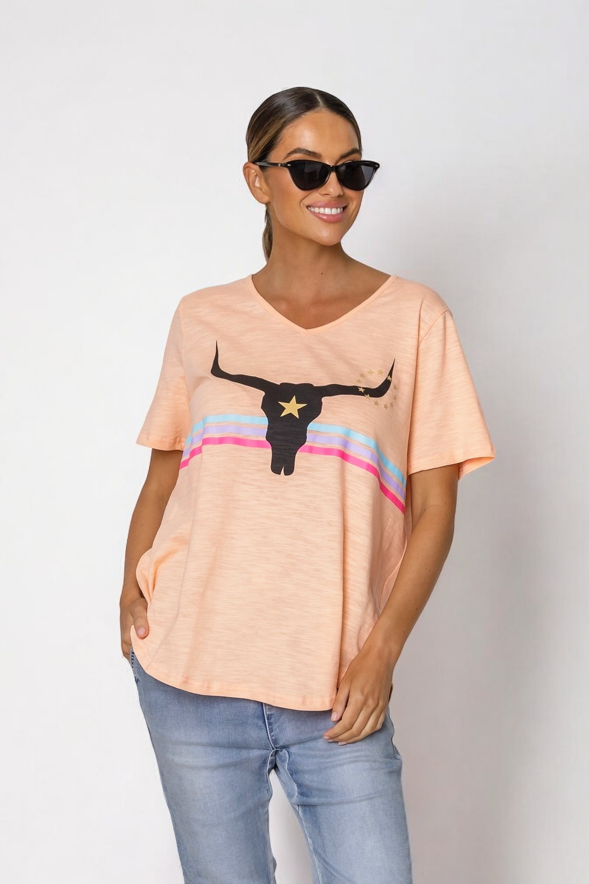 Harlie Steer Tee- Melon (EOFY SALE)