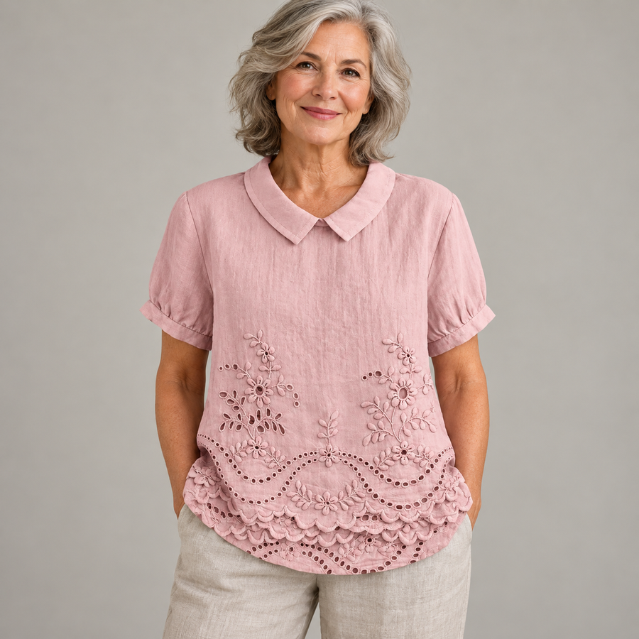 Bea - Floral Embroidered Shirt