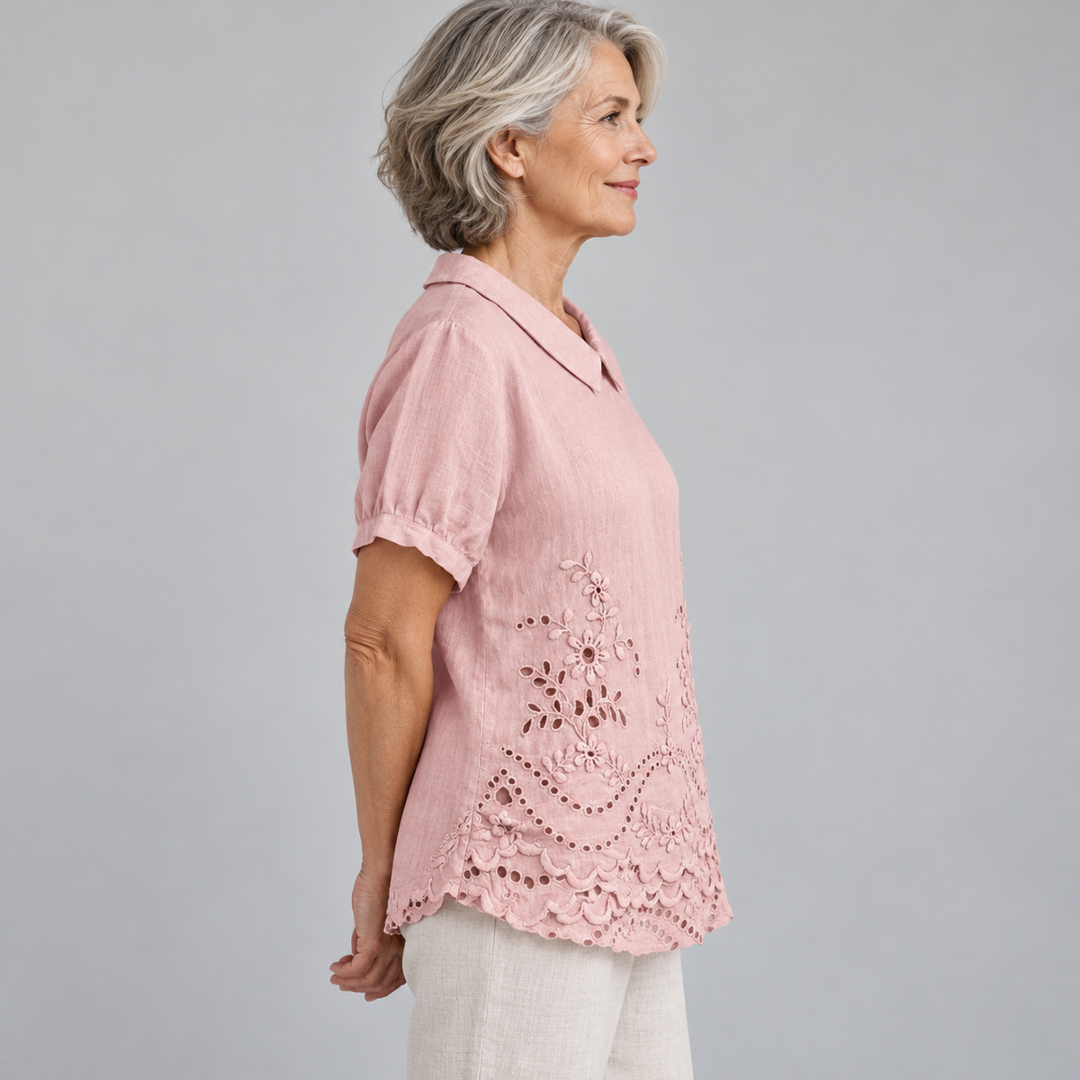 Bea - Floral Embroidered Shirt