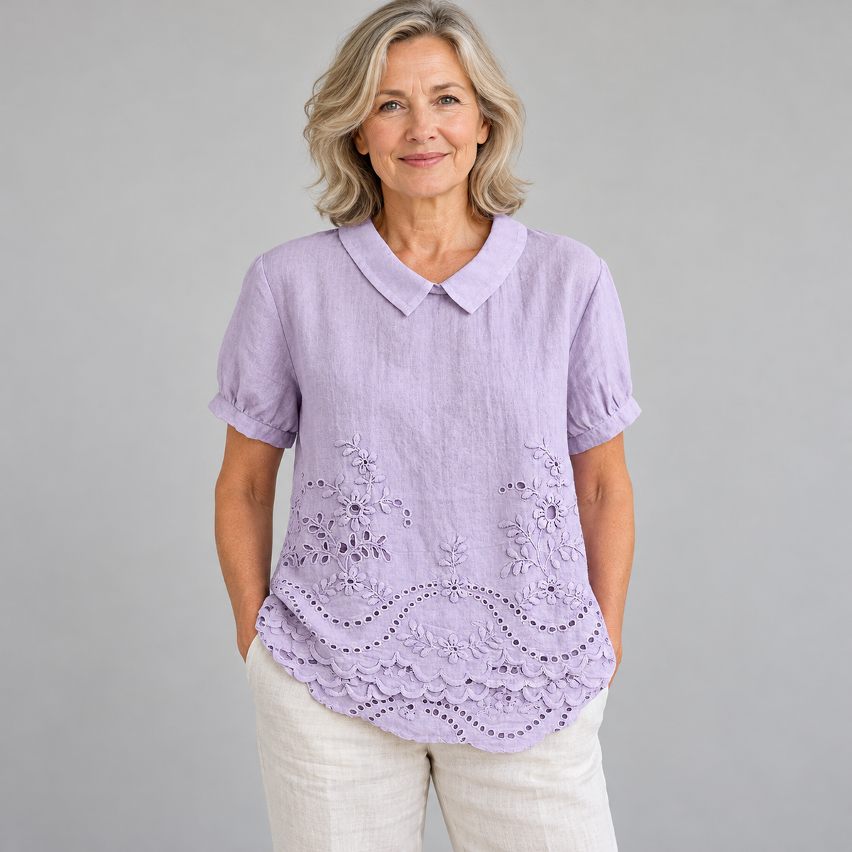 Bea - Floral Embroidered Shirt