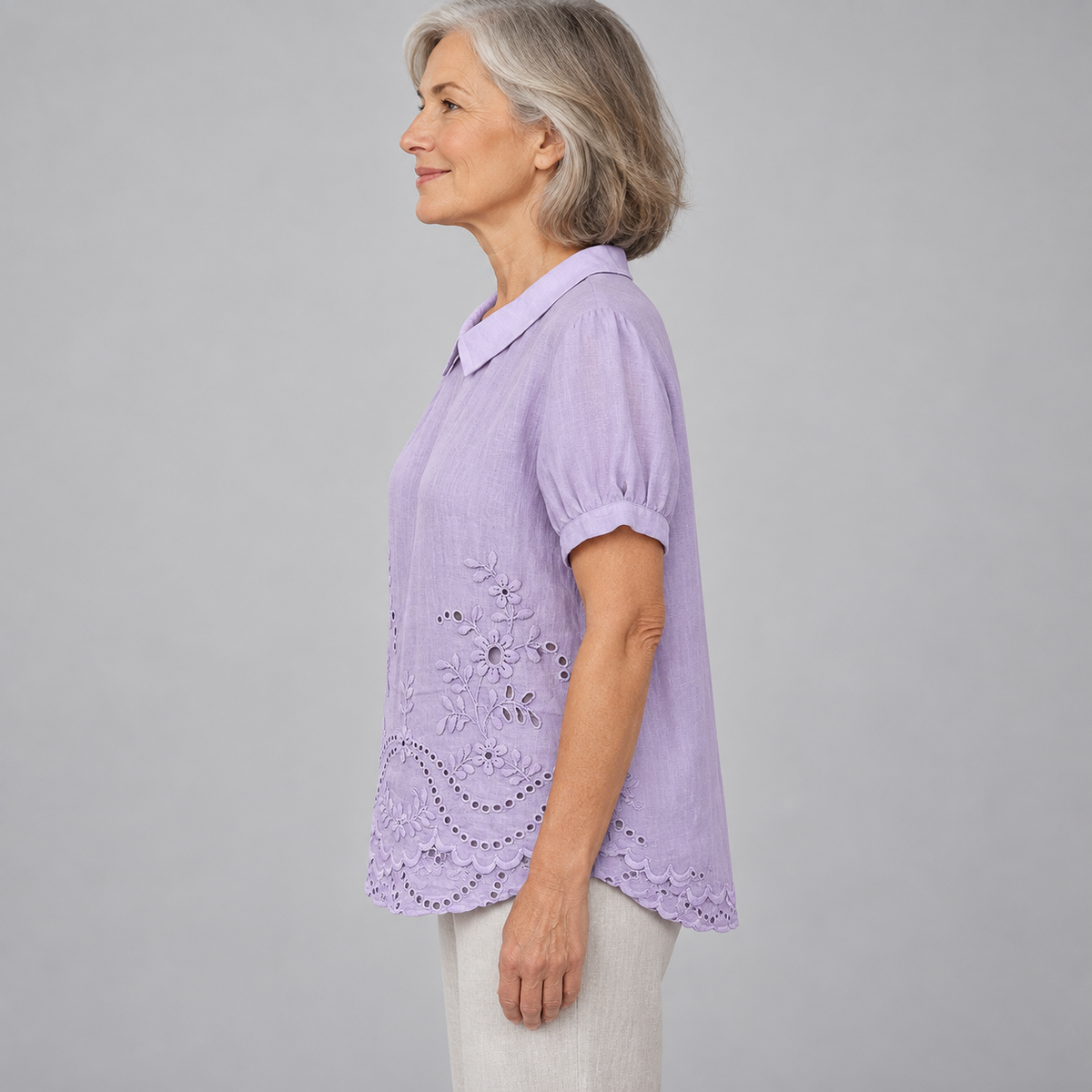 Bea - Floral Embroidered Shirt