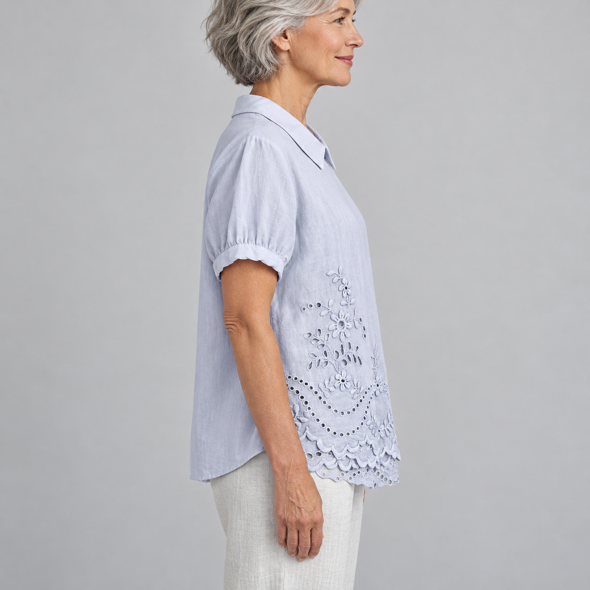 Bea - Floral Embroidered Shirt