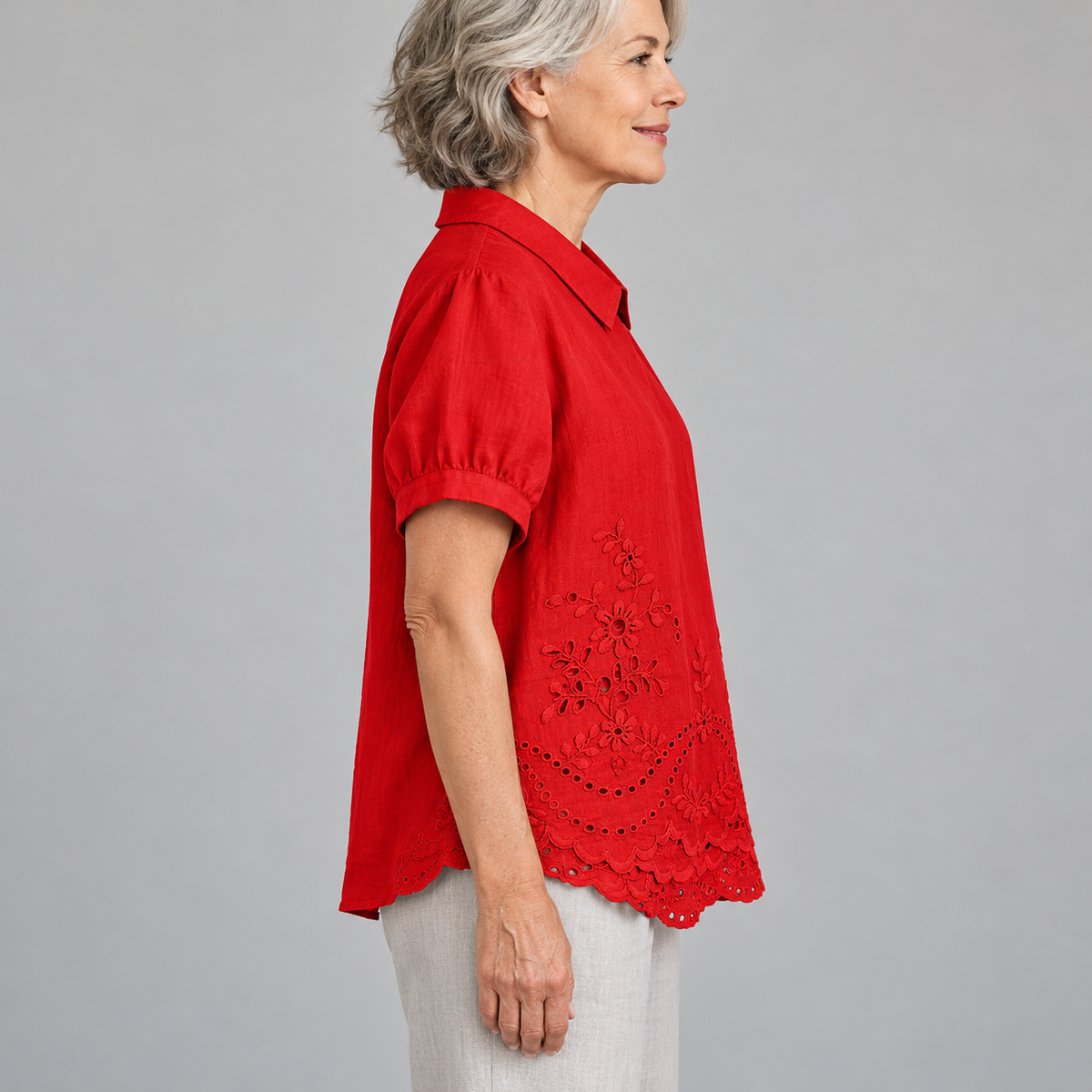 Bea - Floral Embroidered Shirt