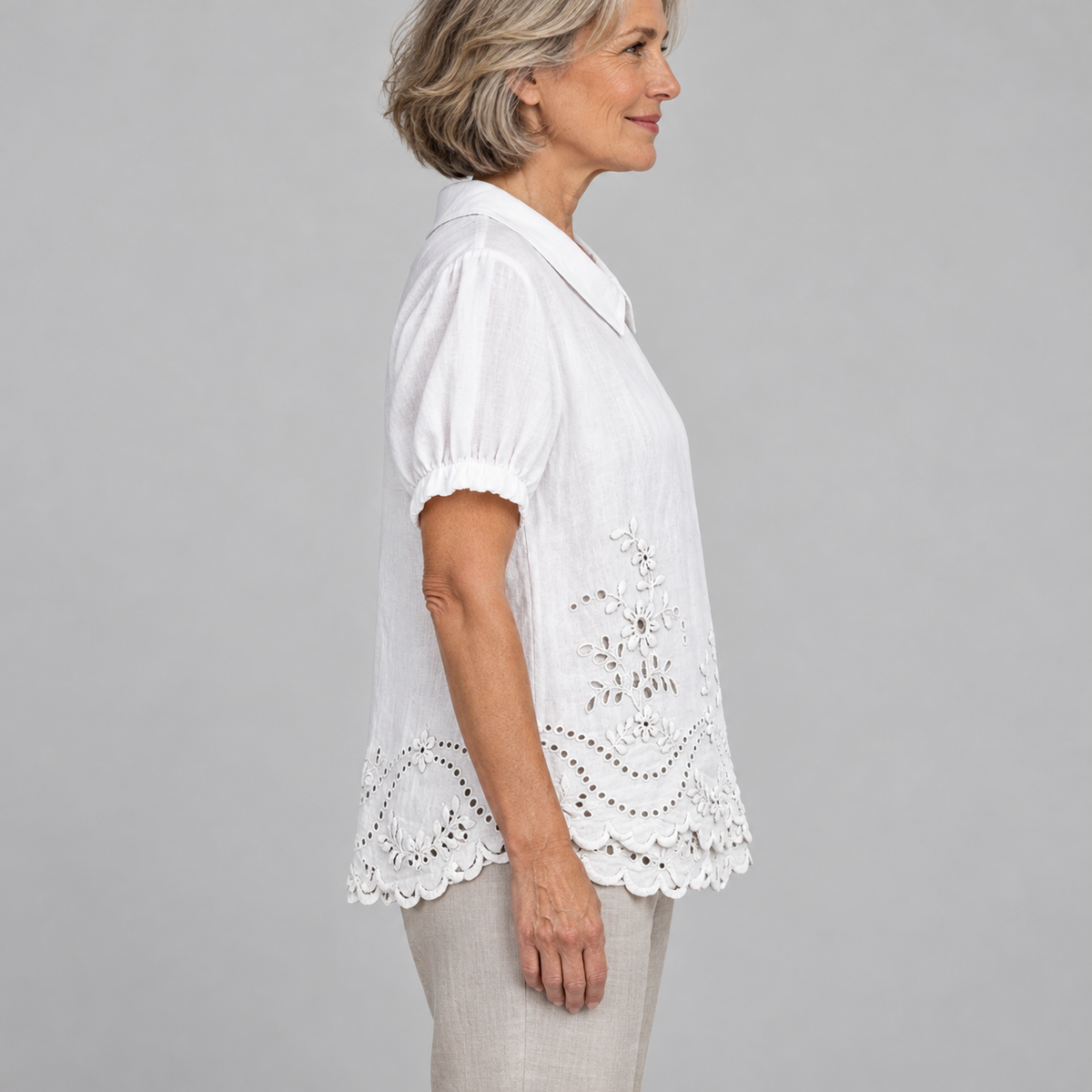 Bea - Floral Embroidered Shirt