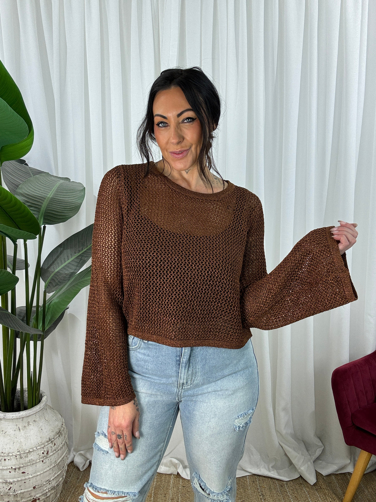 Zola Crochet Crop Top - Bronze