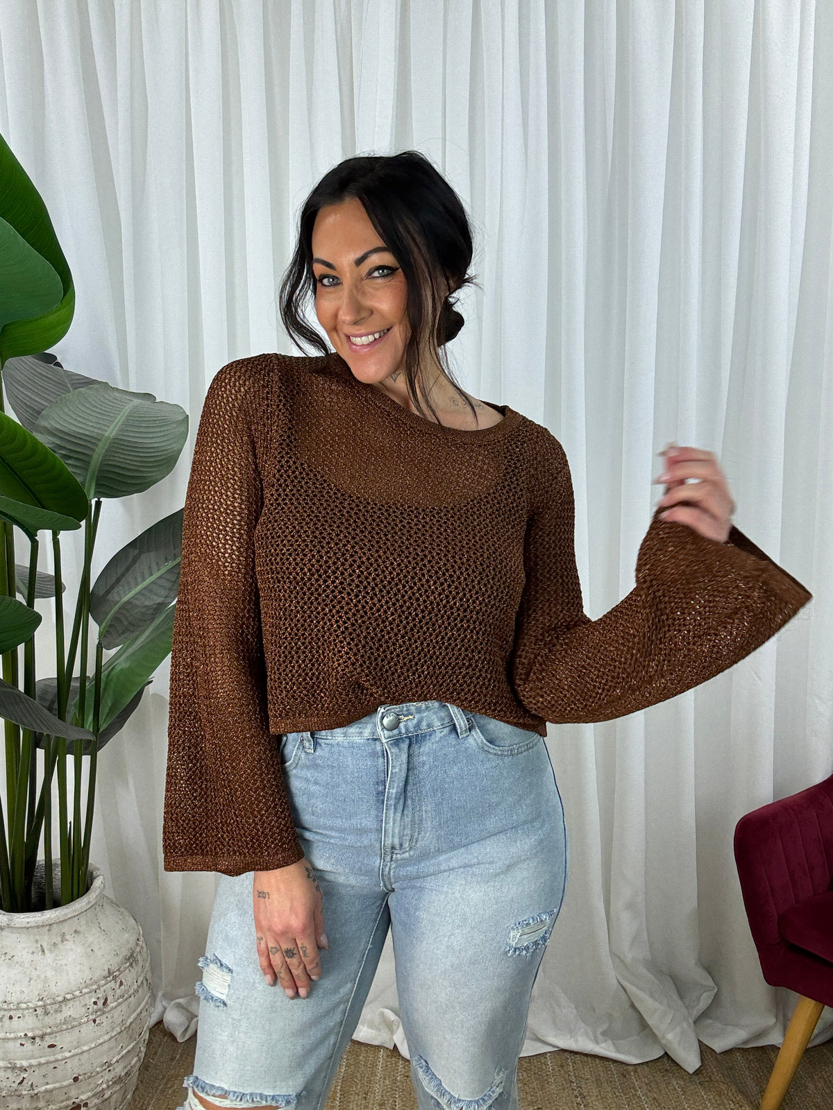 Zola Crochet Crop Top - Bronze
