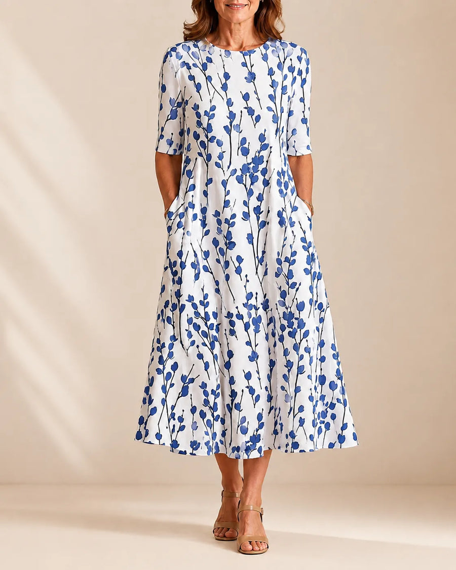 Annie™ | Flattering Floral Midi Dress