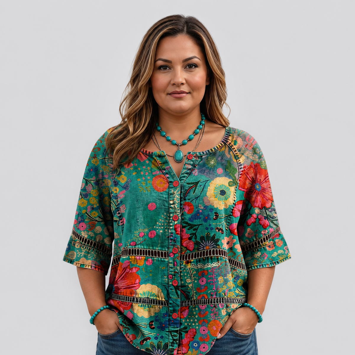 Emily | Vintage Floral Print Blouse