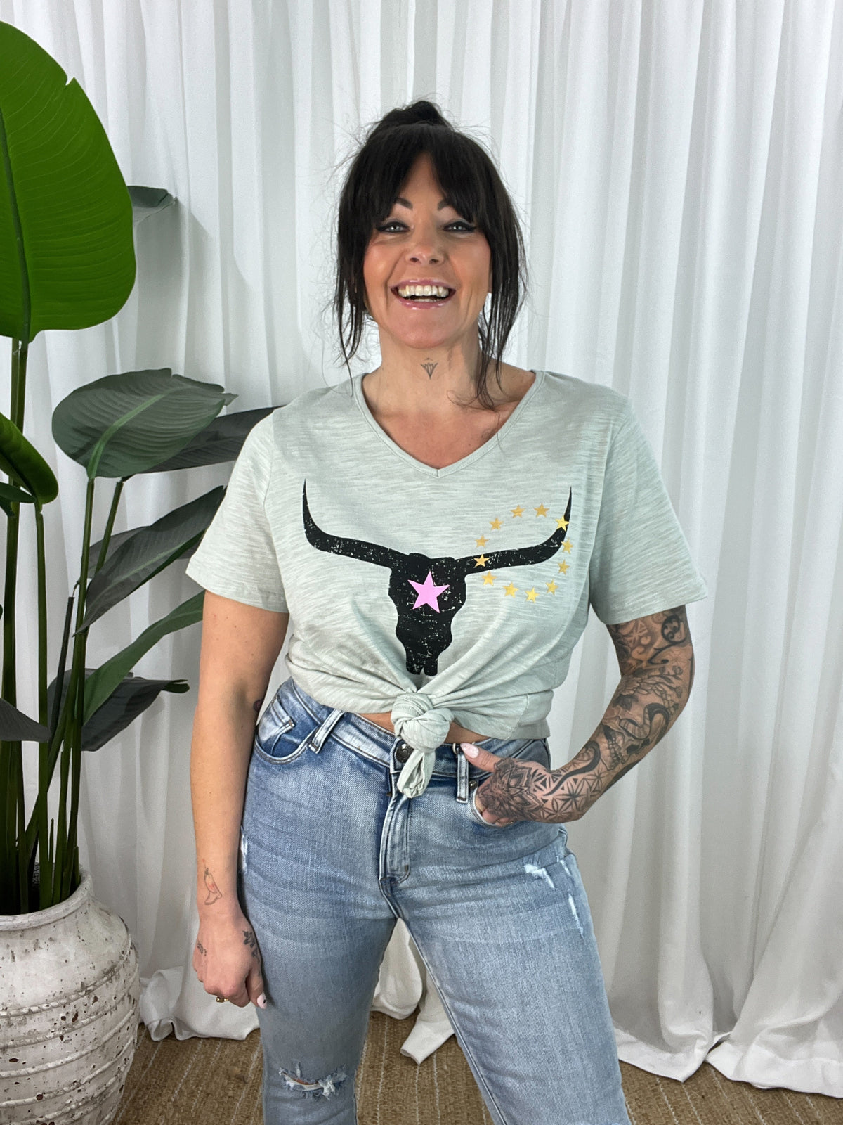 Avalon Steer Tee- Chalk  (EOFY SALE)