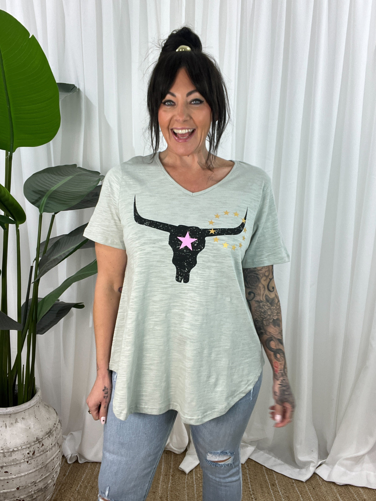 Avalon Steer Tee- Chalk  (EOFY SALE)