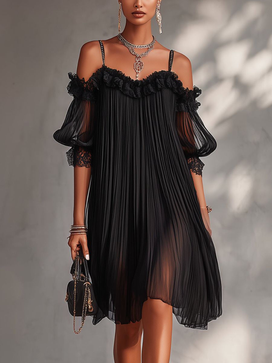 Lorena | Black Minidress in Muslin