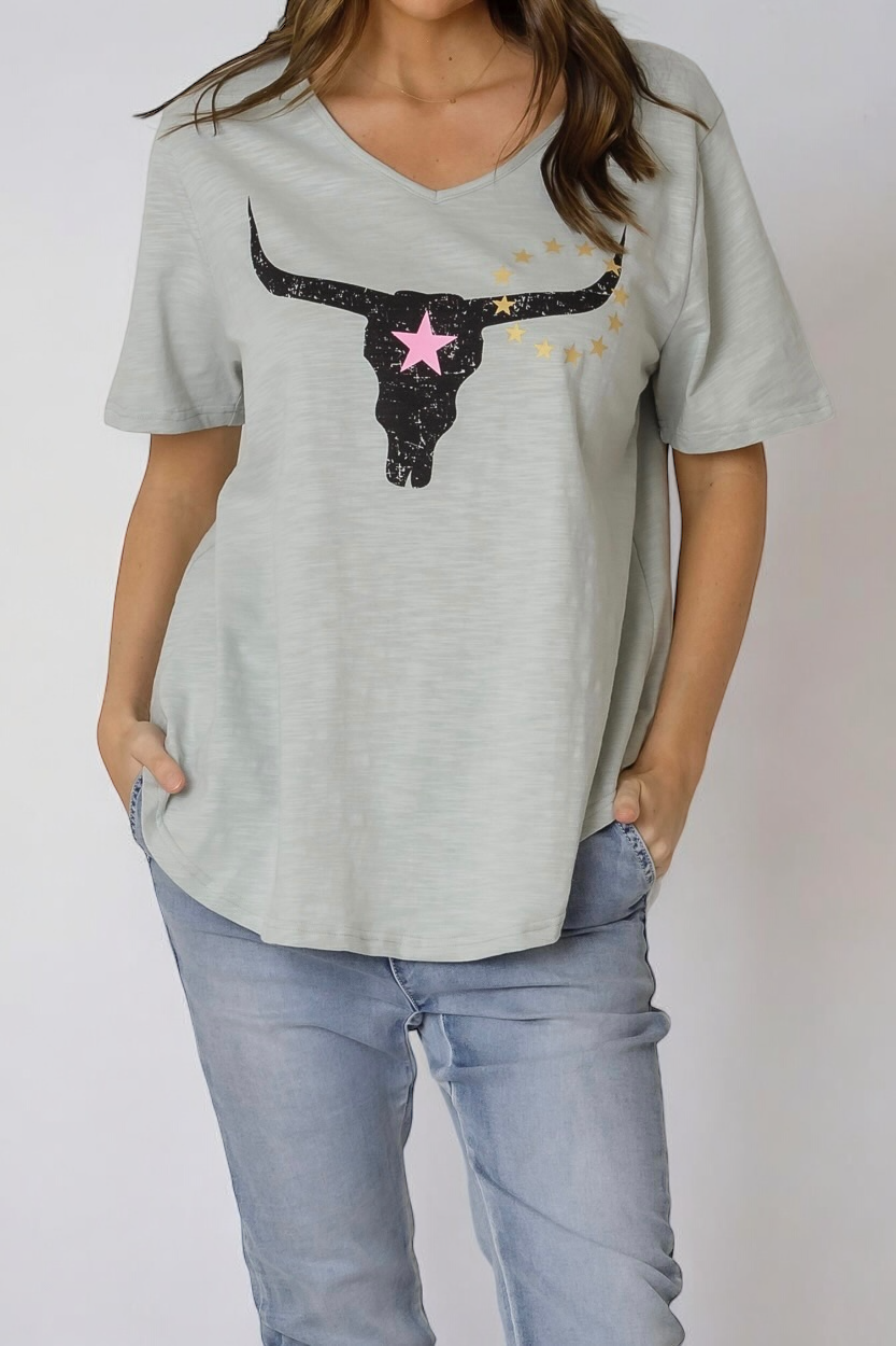 Avalon Steer Tee- Chalk  (EOFY SALE)