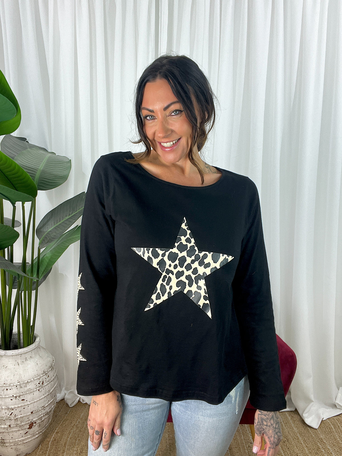 Leopard Star Long Sleeve Tee (EOFY SALE)