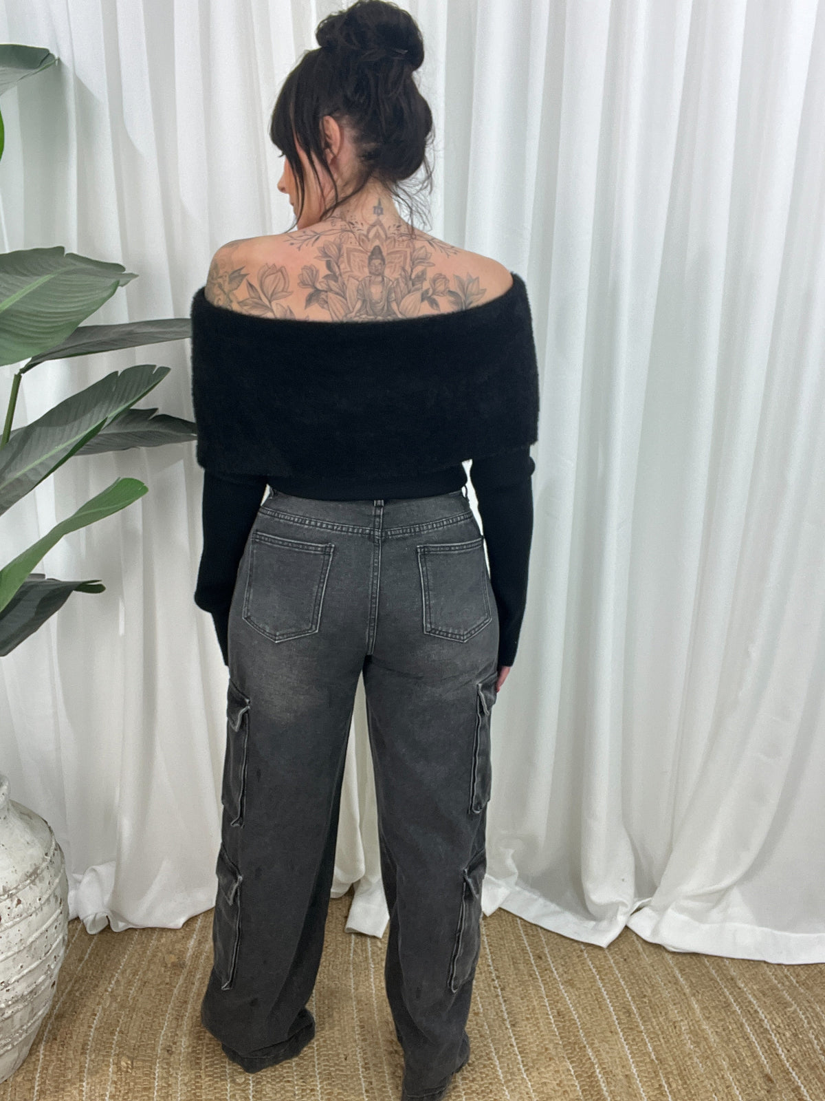 Hooper Cargo Jeans - Washed Black