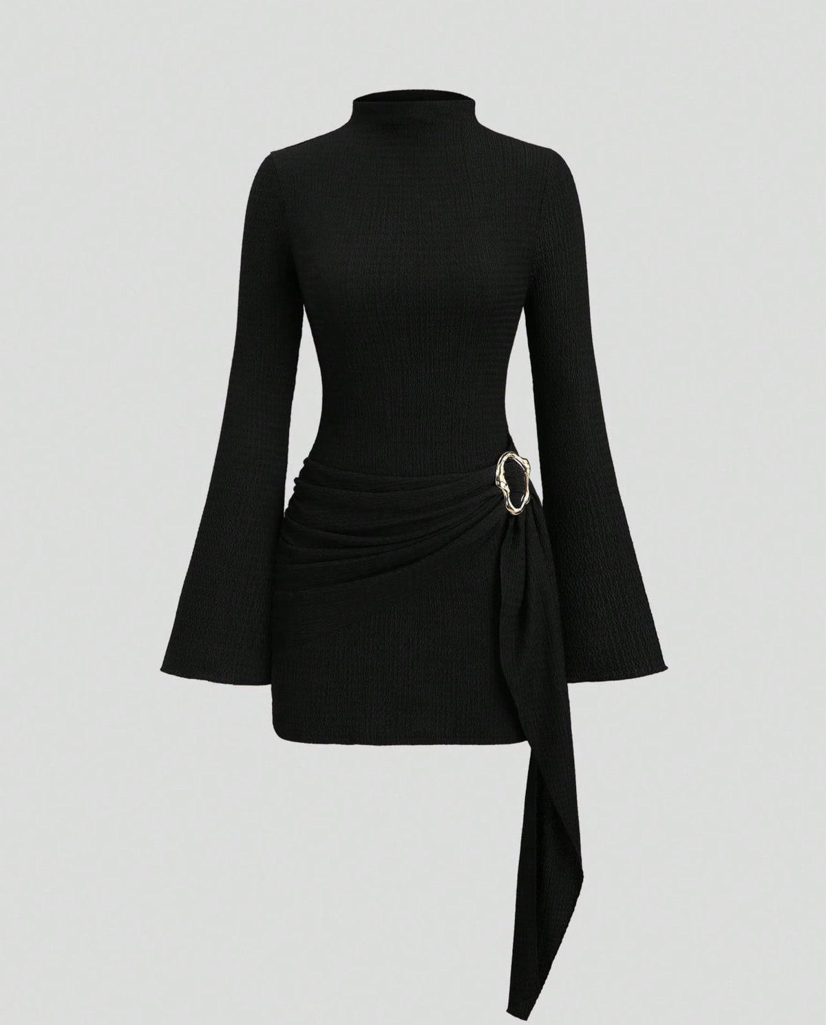 Addison | Mini Dress Long Sleeve With Side Tie Detail