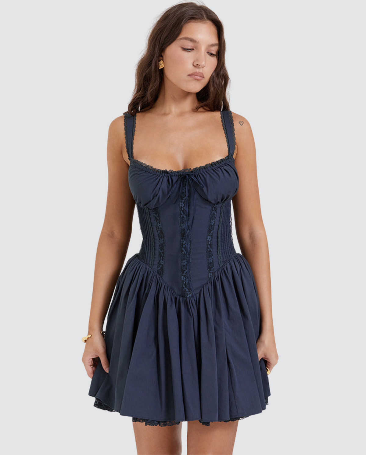 Savannah | Corset Mini Dress With Lace-Up Back